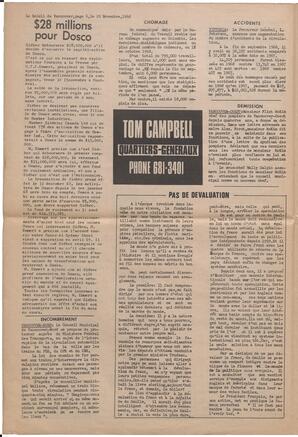 Le Soleil de Vancouver, November 29, 1968, page 6