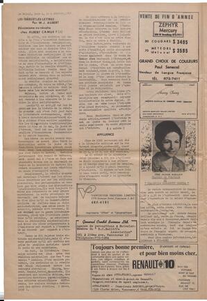 Le Soleil de Vancouver, October 4, 1968, page 4