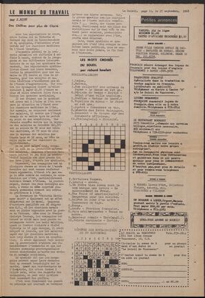 Le Soleil de Vancouver, September 27, 1968, page 11