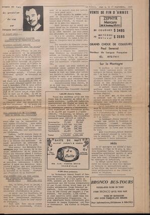 Le Soleil de Vancouver, September 27, 1968, page 3