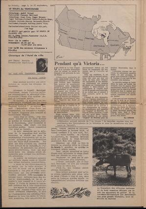 Le Soleil de Vancouver, September 27, 1968, page 2