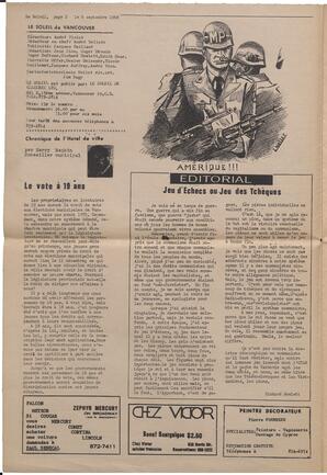 Le Soleil de Vancouver, September 6, 1968, page 2