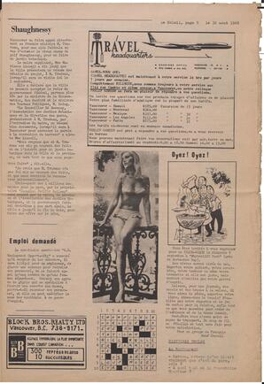 Le Soleil de Vancouver, August 30, 1968, page 5