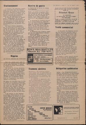 Le Soleil de Vancouver, August 16, 1968, page 5
