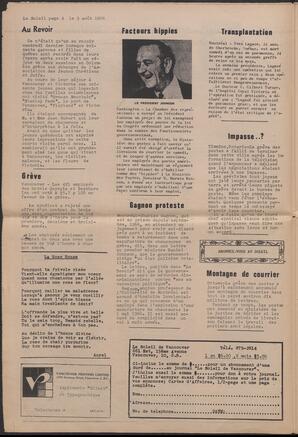 Le Soleil de Vancouver, August 9, 1968, page 4
