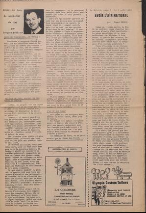 Le Soleil de Vancouver, August 2, 1968, page 3