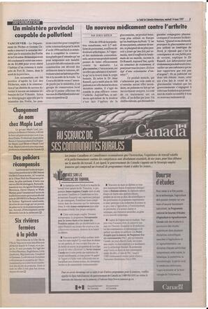 Le Soleil de Colombie-Britannique, March 14, 1997, page 3