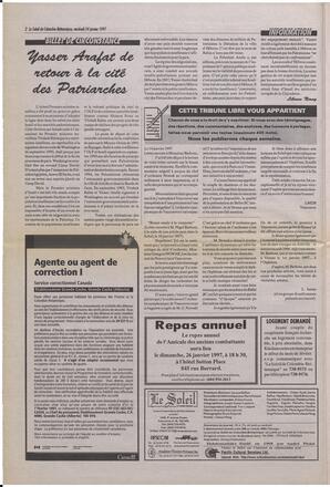 Le Soleil de Colombie-Britannique, January 24, 1997, page 2