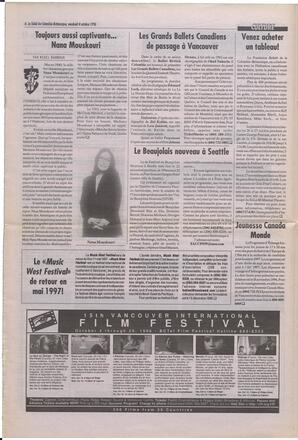 Le Soleil de Colombie-Britannique, October 4, 1996, page 6