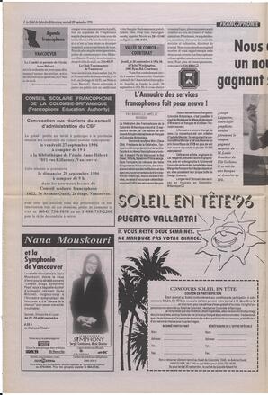 Le Soleil de Colombie-Britannique, September 20, 1996, page 4