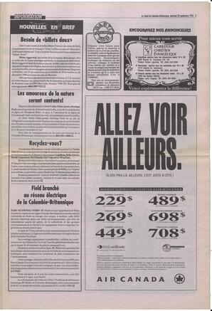 Le Soleil de Colombie-Britannique, September 20, 1996, page 3