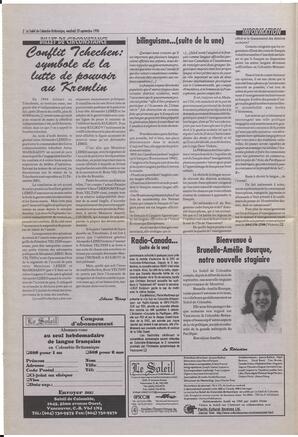 Le Soleil de Colombie-Britannique, September 20, 1996, page 2