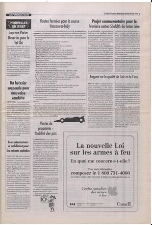 Le Soleil de Colombie-Britannique, August 30, 1996, page 3