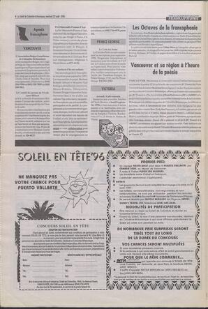 Le Soleil de Colombie-Britannique, August 23, 1996, page 4