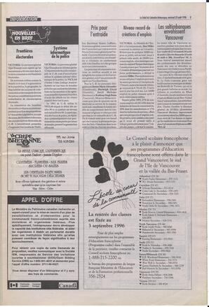 Le Soleil de Colombie-Britannique, August 23, 1996, page 3