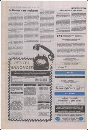 Le Soleil de Colombie-Britannique, August 16, 1996, page 8