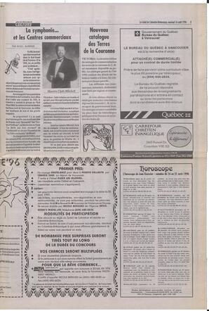 Le Soleil de Colombie-Britannique, August 16, 1996, page 5