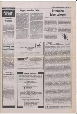 Le Soleil de Colombie-Britannique, August 16, 1996, page 3