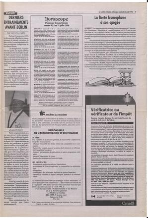 Le Soleil de Colombie-Britannique, July 26, 1996, page 9