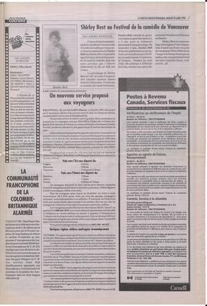 Le Soleil de Colombie-Britannique, July 26, 1996, page 7
