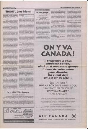 Le Soleil de Colombie-Britannique, July 19, 1996, page 3