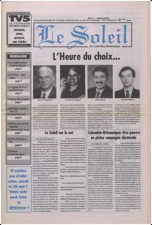 Le Soleil de Colombie-Britannique, May 24, 1996, page 1