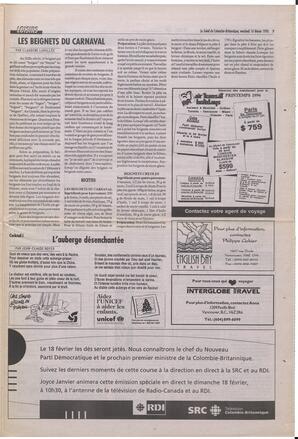 Le Soleil de Colombie-Britannique, February 16, 1996, page 9