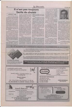 Le Soleil de Colombie-Britannique, February 16, 1996, page 6