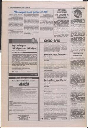 Le Soleil de Colombie-Britannique, January 26, 1996, page 12
