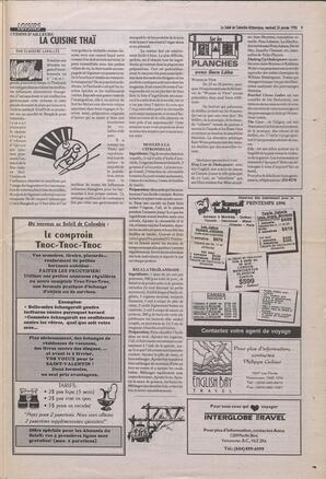 Le Soleil de Colombie-Britannique, January 26, 1996, page 9