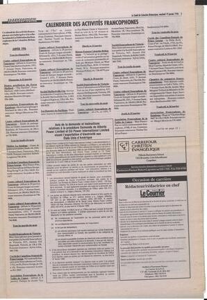 Le Soleil de Colombie-Britannique, January 19, 1996, page 5