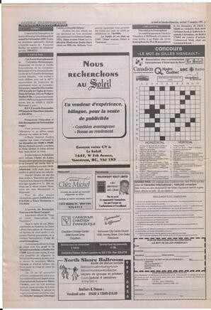 Le Soleil de Colombie-Britannique, November 17, 1995, page 6