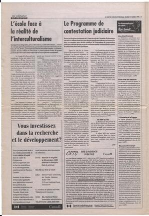 Le Soleil de Colombie-Britannique, October 13, 1995, page 4