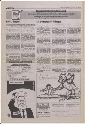 Le Soleil de Colombie-Britannique, October 13, 1995, page 2