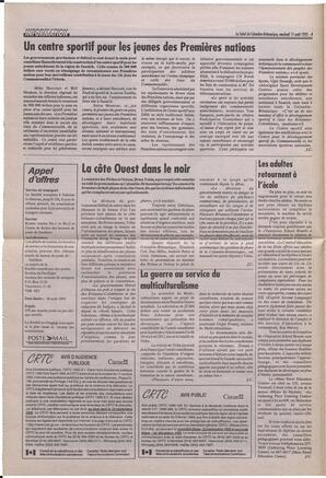 Le Soleil de Colombie-Britannique, August 11, 1995, page 4