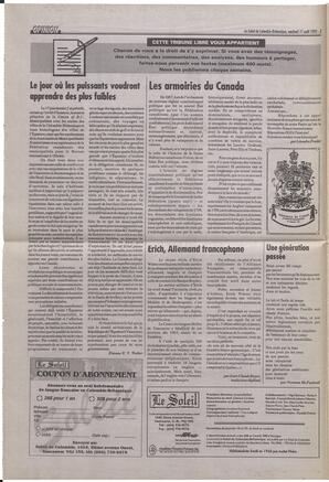 Le Soleil de Colombie-Britannique, August 11, 1995, page 2
