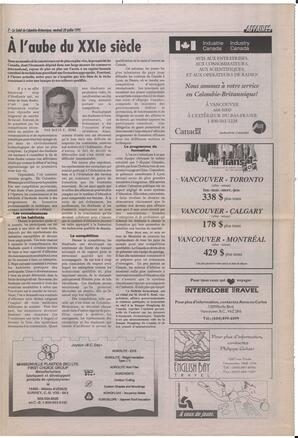 Le Soleil de Colombie-Britannique, July 28, 1995, page 7