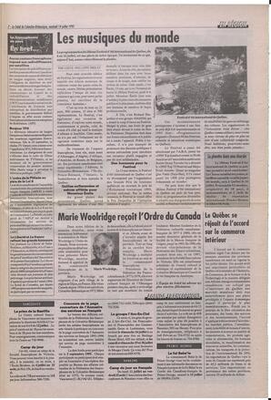 Le Soleil de Colombie-Britannique, July 14, 1995, page 7