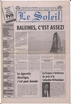 Le Soleil de Colombie-Britannique, May 26, 1995, page 1