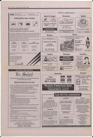 Le Soleil de Colombie-Britannique, November 25, 1994, page 12