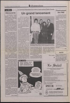 Le Soleil de Colombie-Britannique, November 25, 1994, page 2