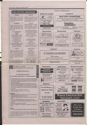 Le Soleil de Colombie-Britannique, September 9, 1994, page 12
