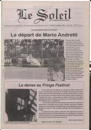 Le Soleil de Colombie-Britannique, September 9, 1994, page 1
