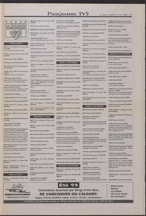 Le Soleil de Colombie-Britannique, August 19, 1994, page 11