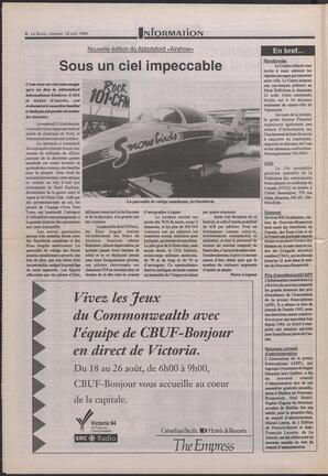 Le Soleil de Colombie-Britannique, August 19, 1994, page 4