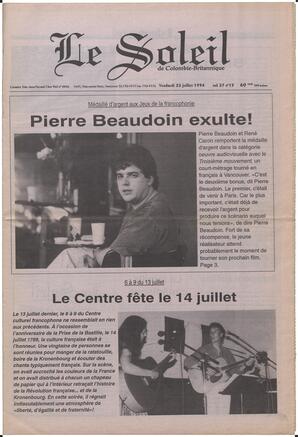 Le Soleil de Colombie-Britannique, July 22, 1994, page 1