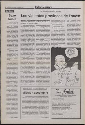 Le Soleil de Colombie-Britannique, November 26, 1993, page 2