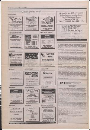 Le Soleil de Colombie-Britannique, November 19, 1993, page 12