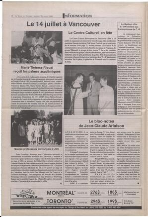 Le Soleil de Colombie-Britannique, July 23, 1993, page 4