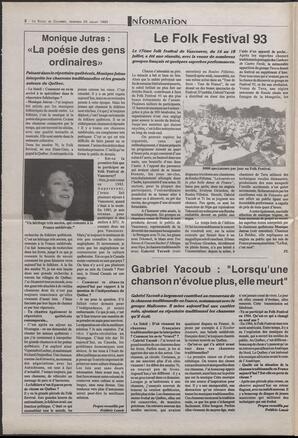 Le Soleil de Colombie-Britannique, July 23, 1993, page 2